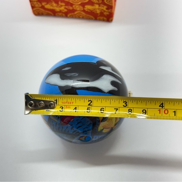 ❌SOLD❌ONE OF A KIND Christmas Hand Painted On Inside Glass Ornament Tropical - Picture 9 of 13